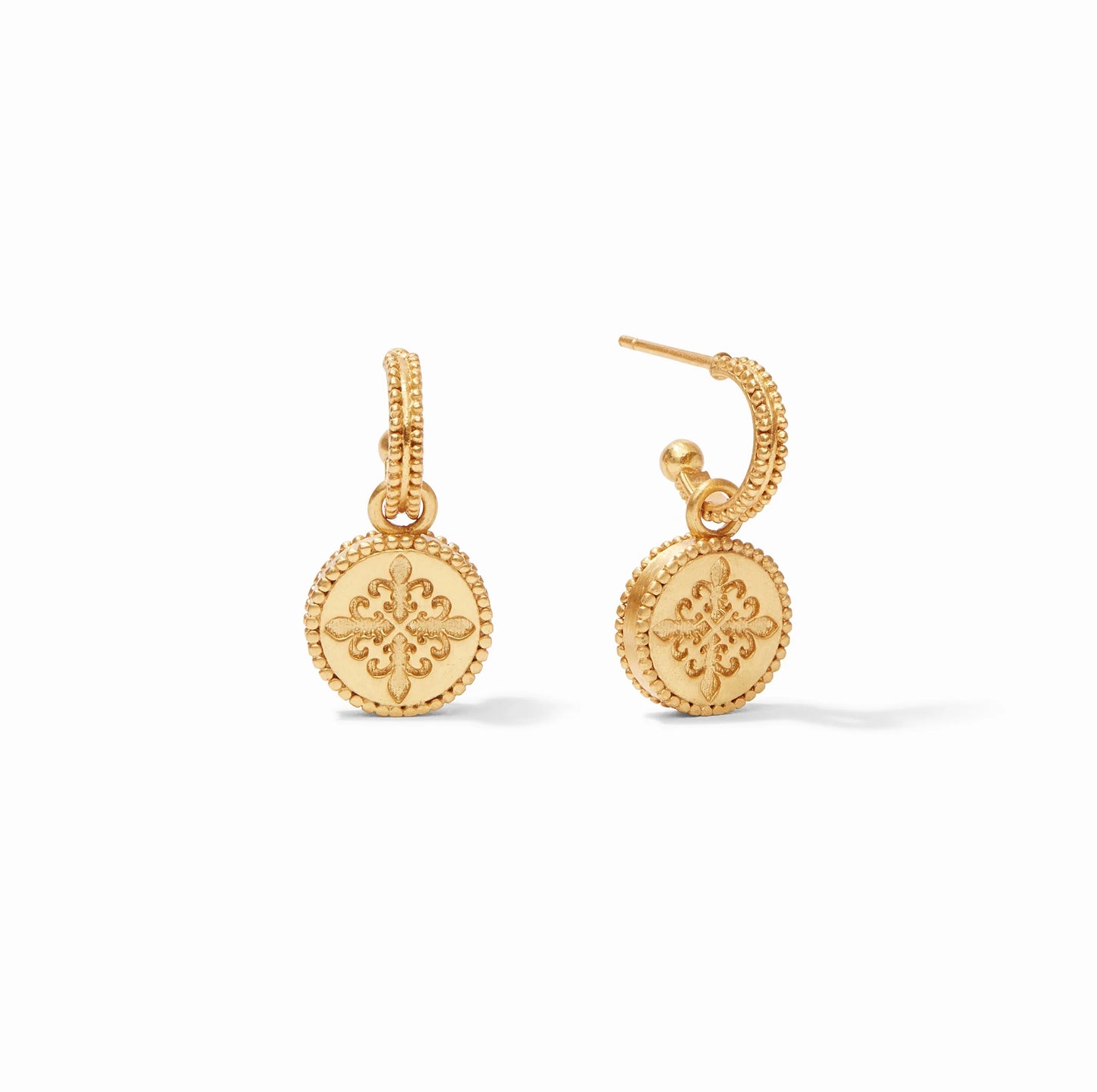 Fleur-de-Lis Hoop & Charm Earring