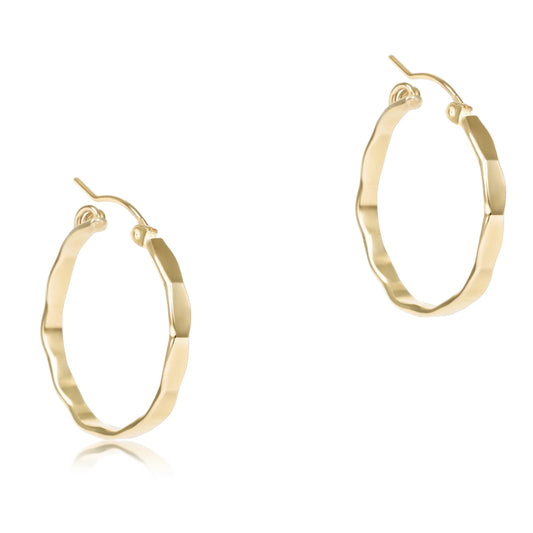Scalloped Round Gold 1.25" Hoop - Smooth