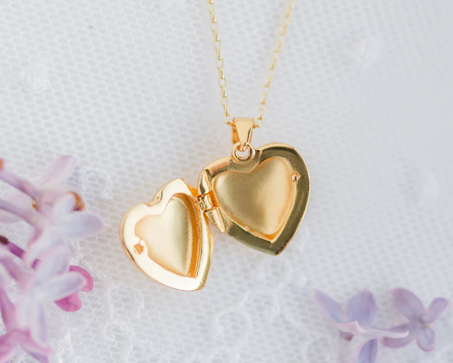 Children's 14K Gold-Plated Heart Locket Necklace