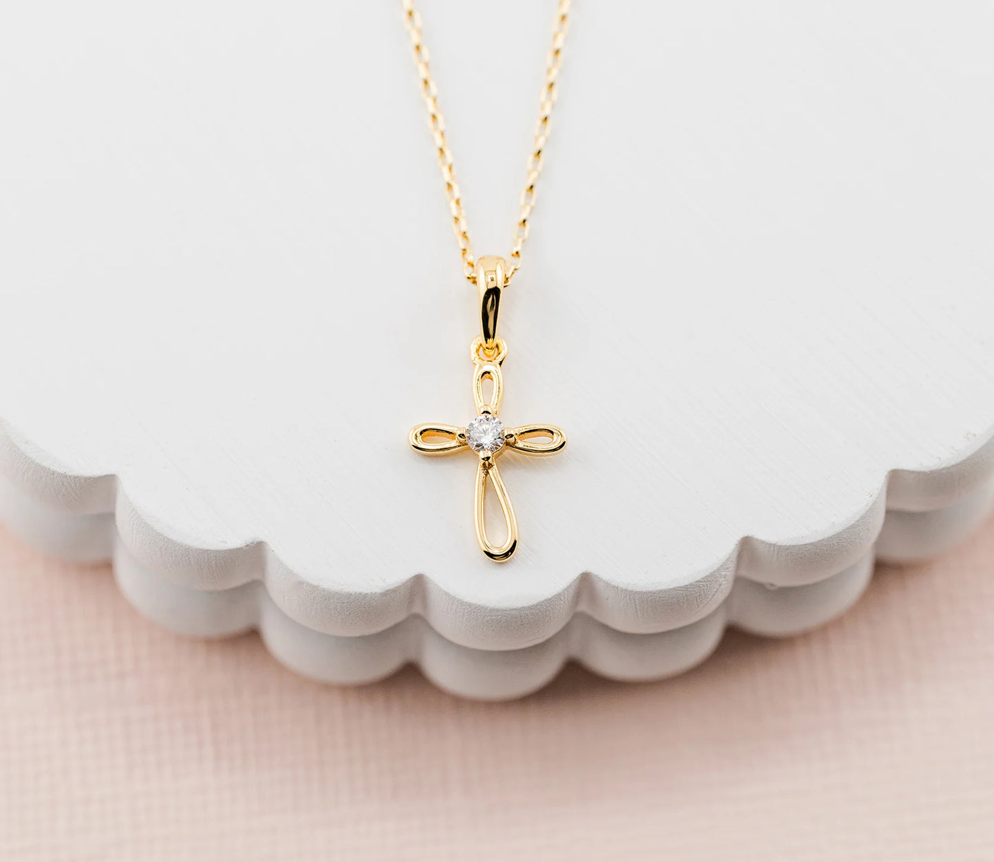 Children's 14K Gold-Plated Cross Necklace