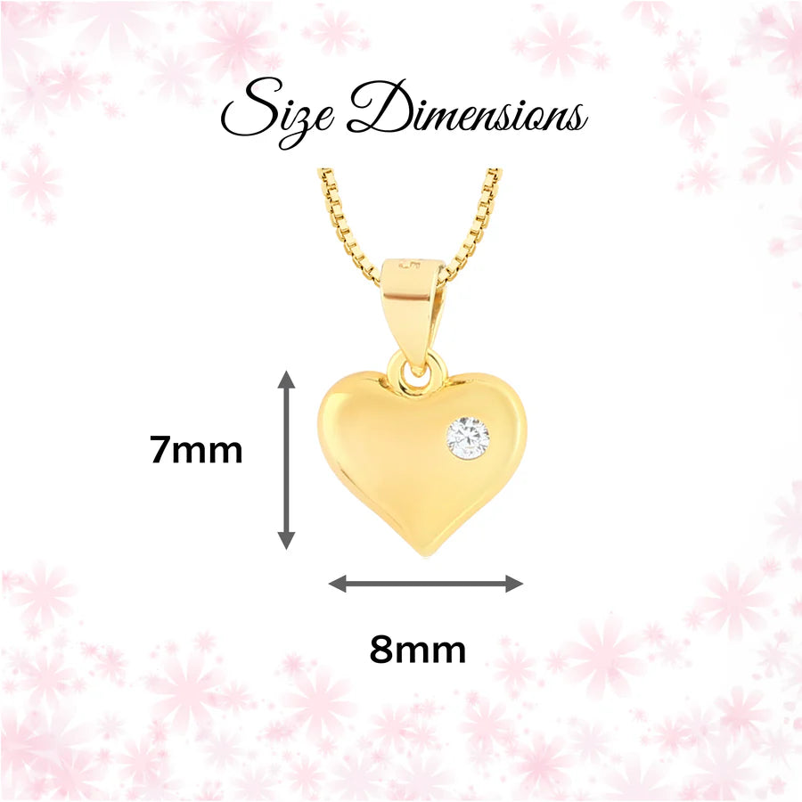 Children's 14K Gold Plated Puff Heart Necklace