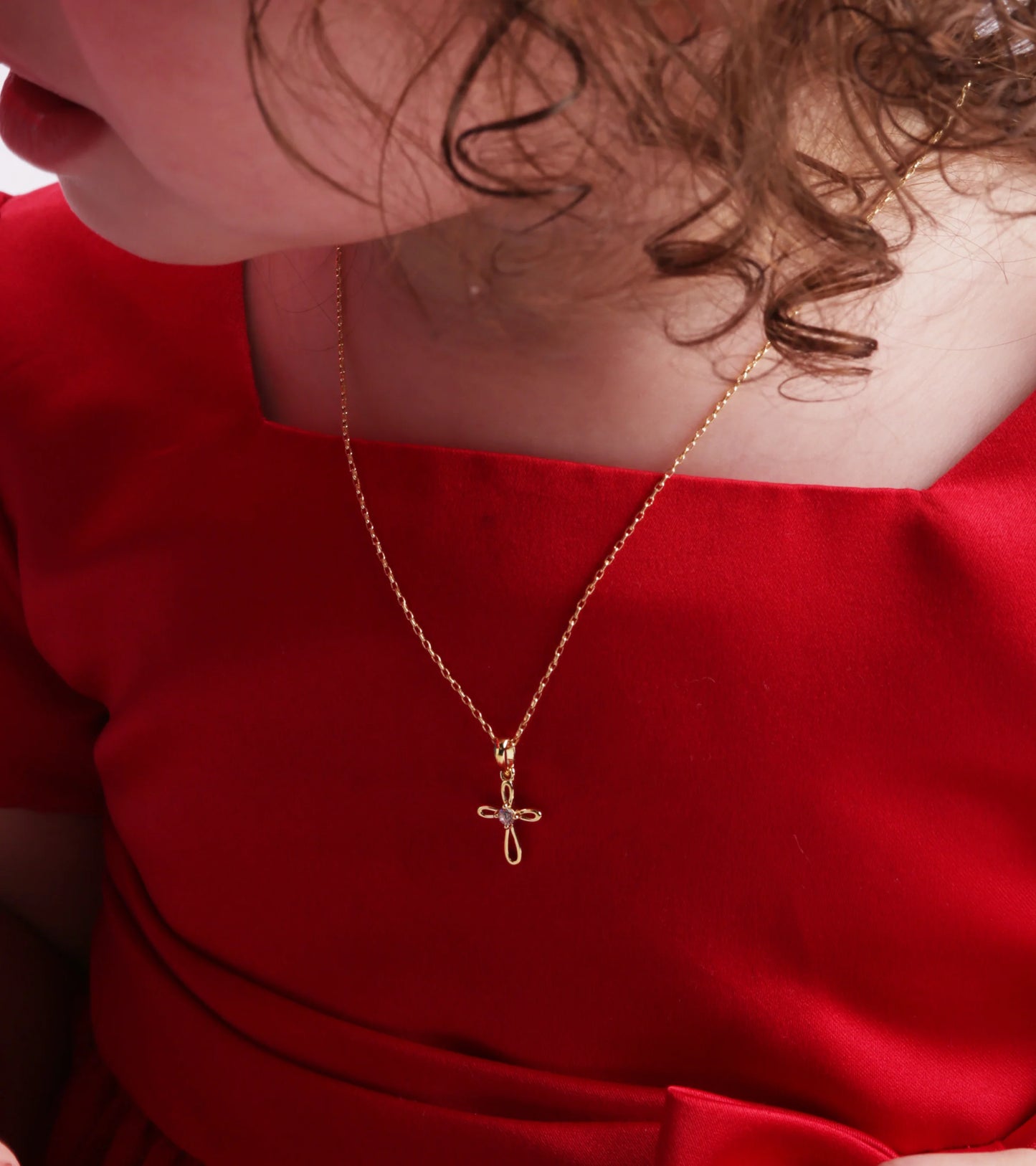 Children's 14K Gold-Plated Cross Necklace