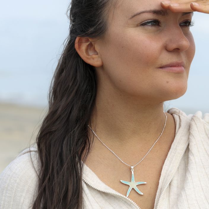 Starfish Necklace - Turquoise Gradient