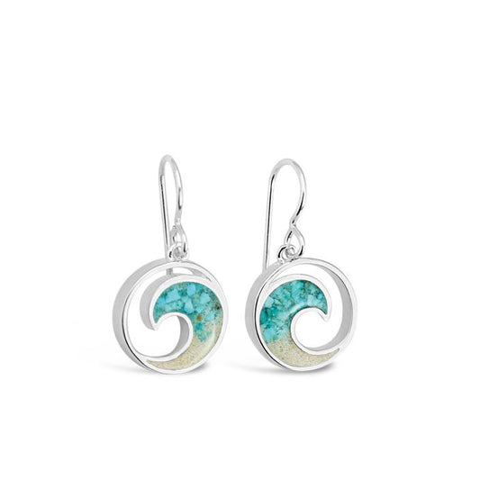 Wave Drop Earrings - Turquoise Gradient