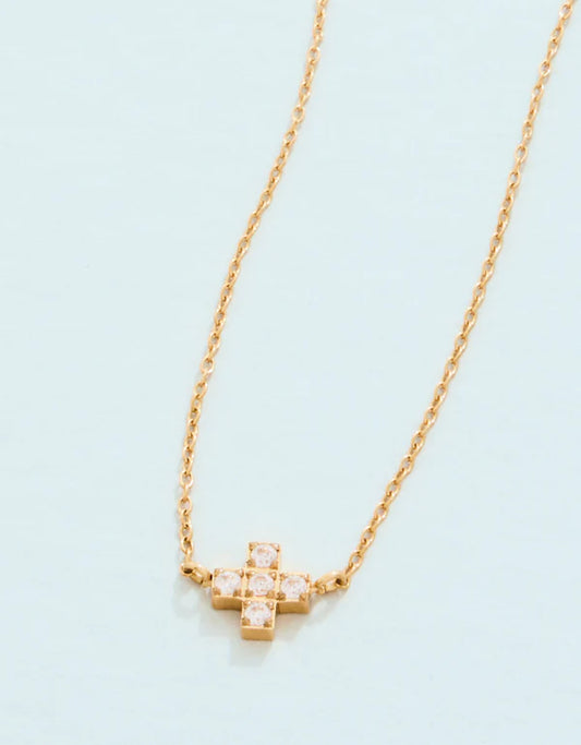 Mini Cross Necklace 16''