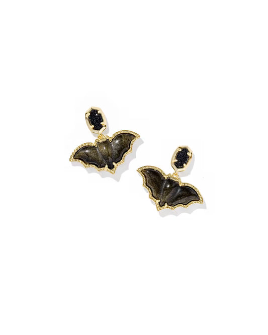 Bat Gold Drop Earrings