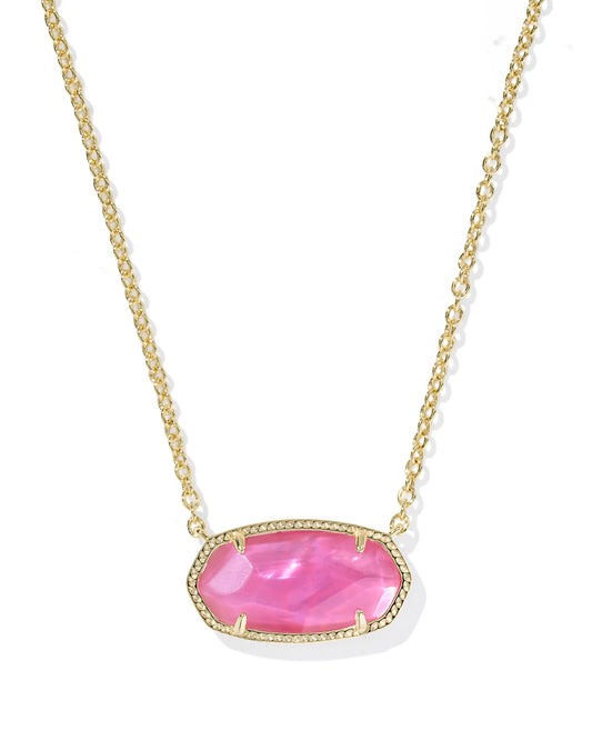 Elisa Gold Statement Pendant Necklace in Azalea Illusion