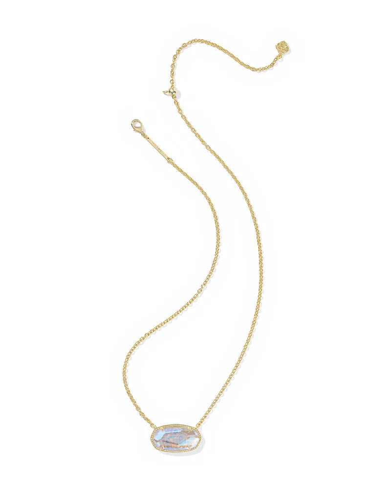 Elisa Gold Statement Pendant Necklace in Dichroic Glass
