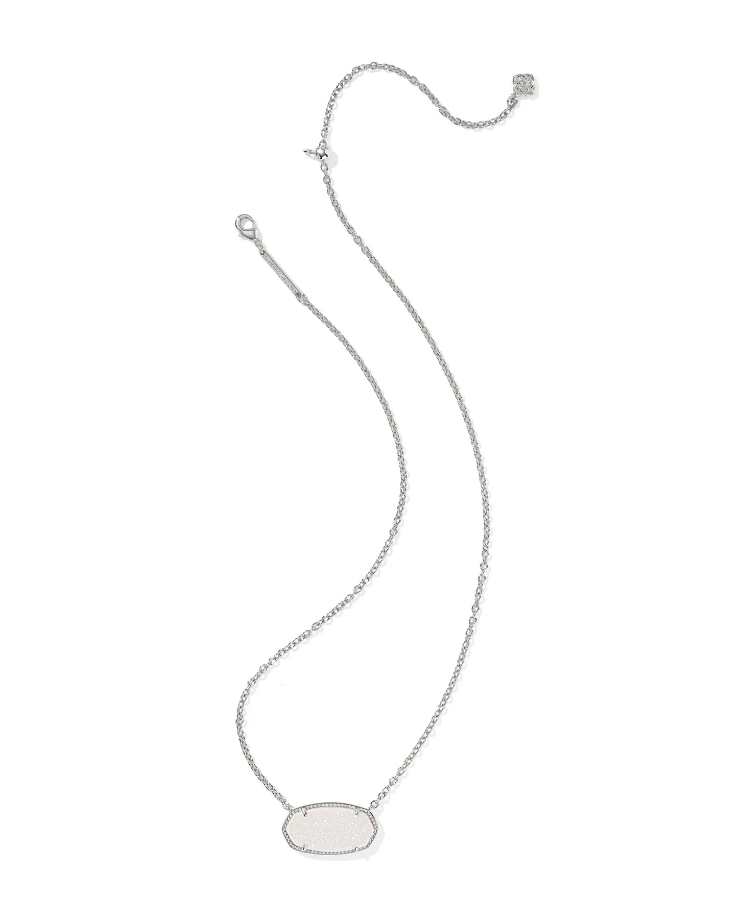 Elisa Silver Statement Pendant Necklace in Iridescent Drusy