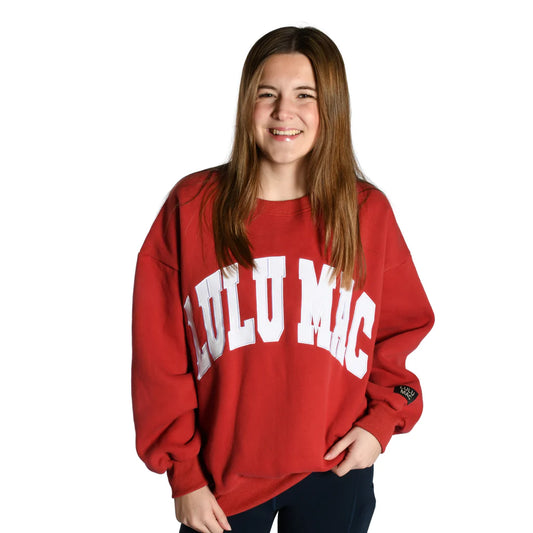 LULU MAC Cardinal/White Sweatershirt