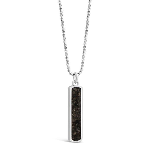 Men's Bar Necklace - Silver Steel