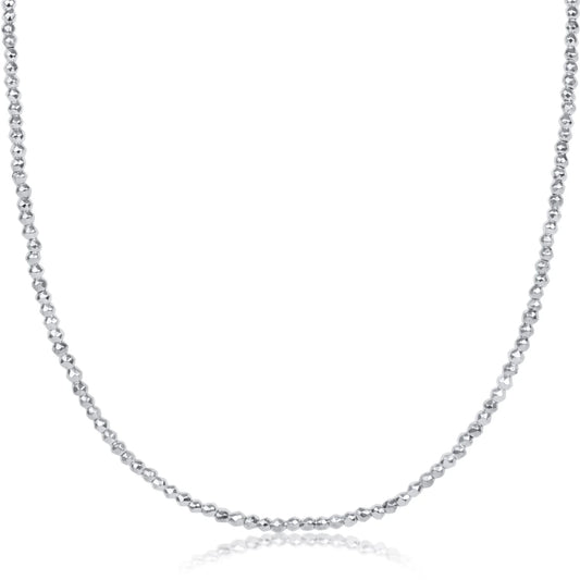 Choker Bright Silver Faceted Hematite 2mm Bead