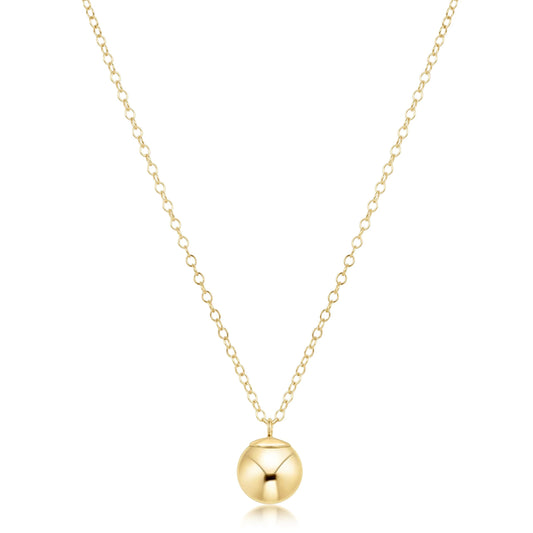 16" Necklace Gold - Classic Gold 8mm Charm