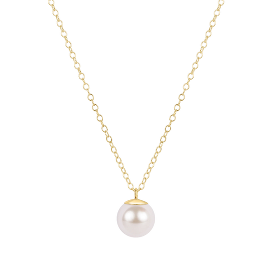 16" Necklace Gold - Classic Pearl 10mm Charm