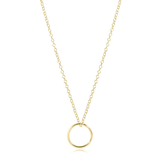16" Necklace Gold - Halo Gold Charm