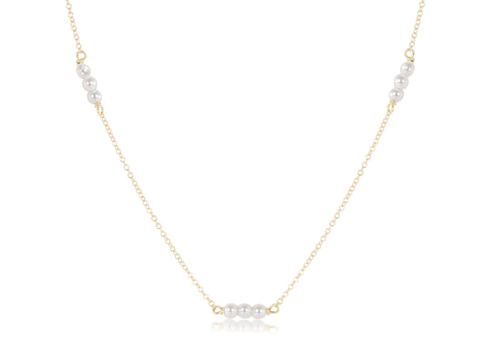 Choker Joy Simplicity Chain Gold - Pearl 3mm