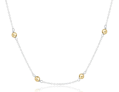 17" Choker Simplicity Chain Sterling Mixed Metal - Classic 4mm Gold