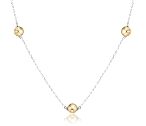 17" Choker Simplicity Chain Sterling Mixed metal - Classic 6mm Gold