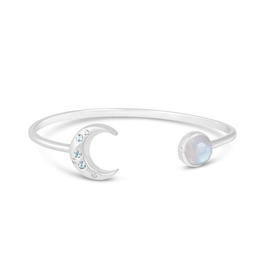 New Moon Cuff Bracelet by Captain Kate - Moonstone