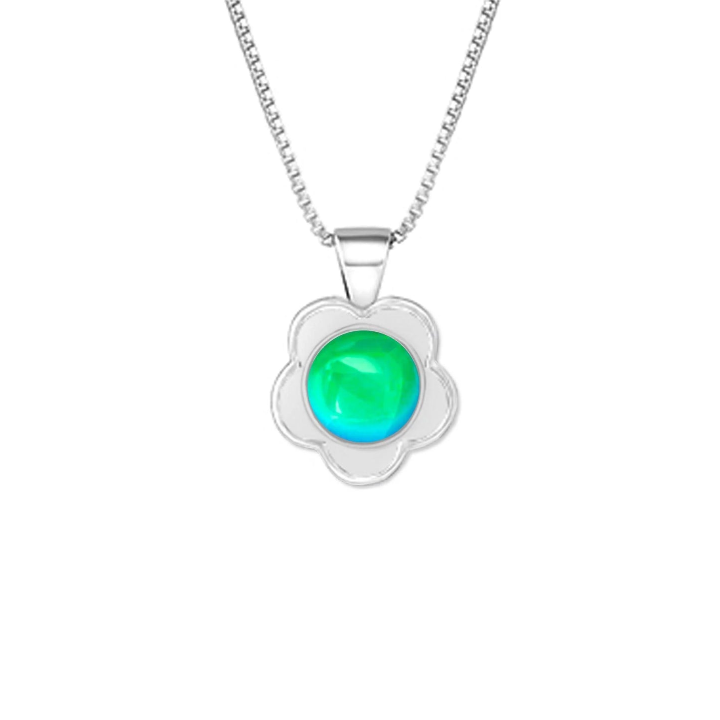 Teeny Flower Pendant - Green Polished