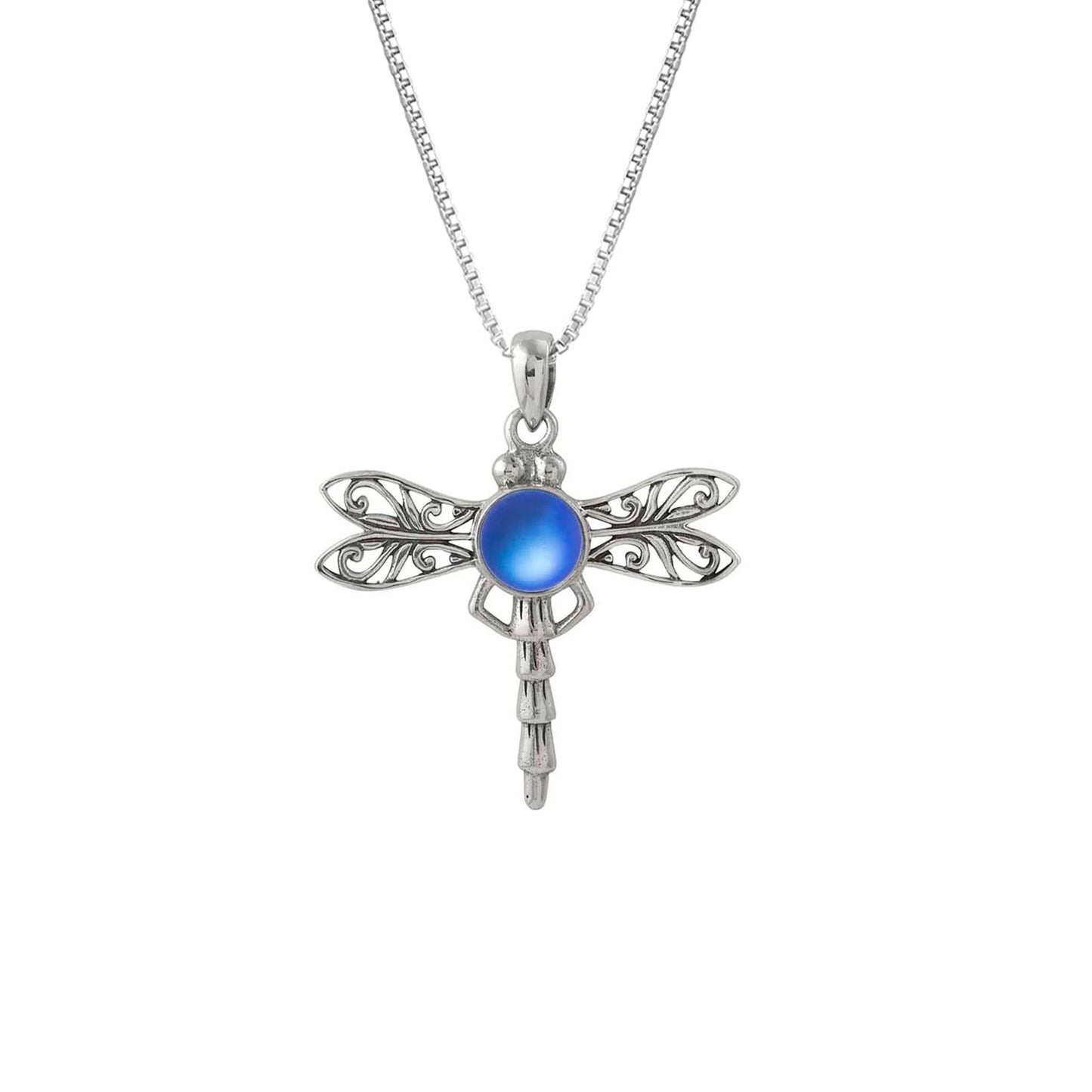 Dragonfly Pendant - Blue Frosted