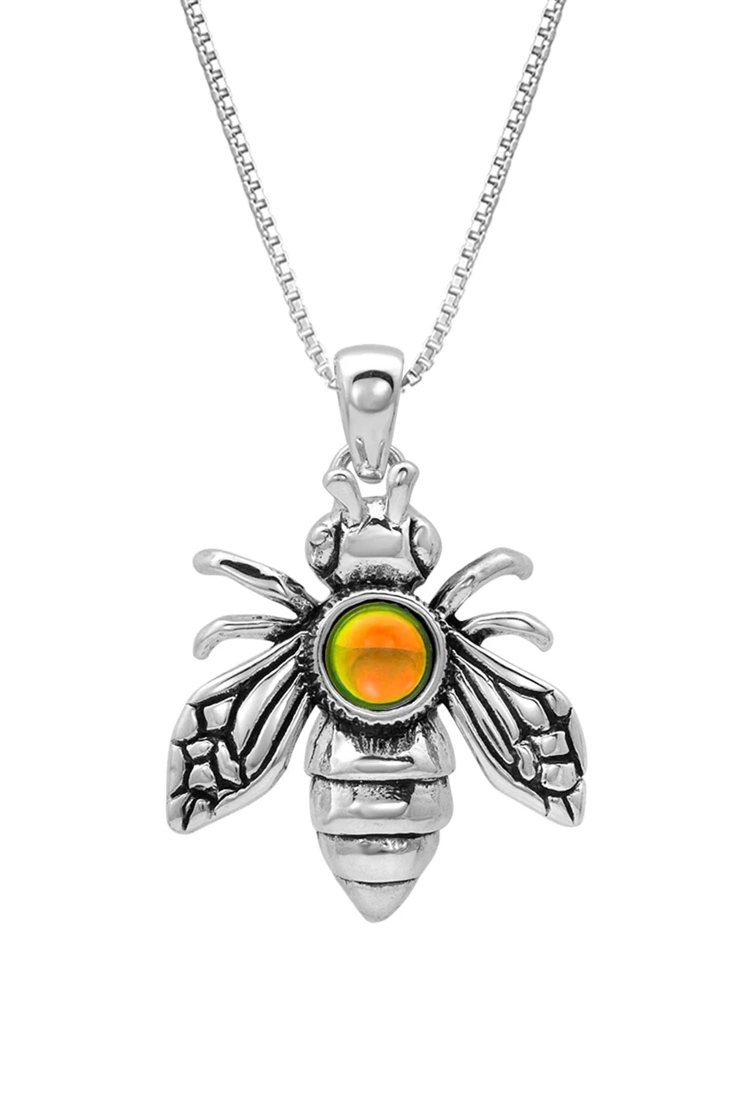 Sterling Silver Bee Pendant - Fire Polished