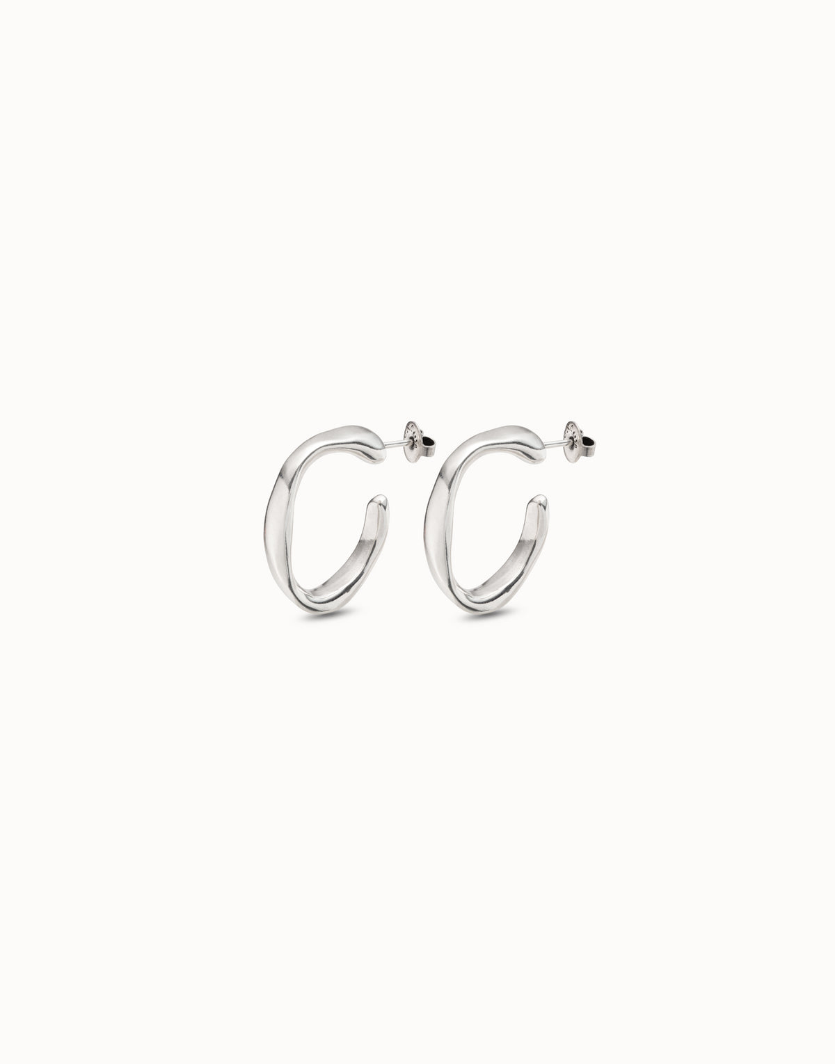 Open Your Mind - Open hoop earrings - Silver