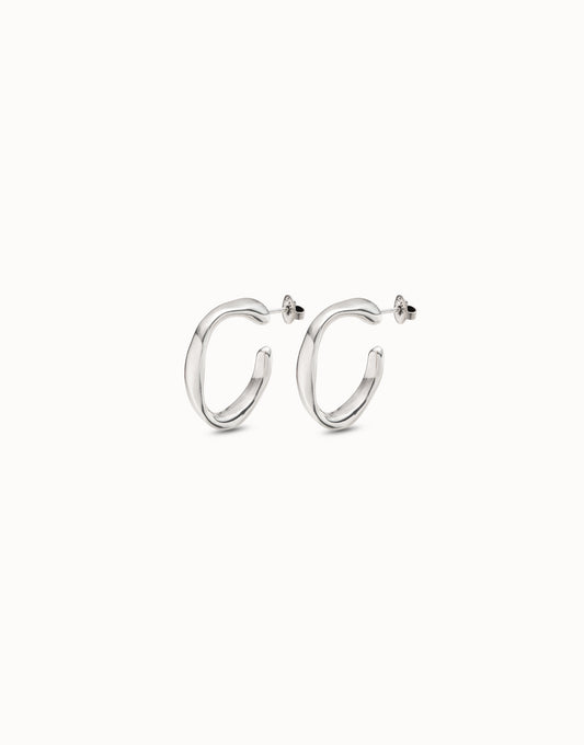 Open Your Mind - Open hoop earrings - Silver