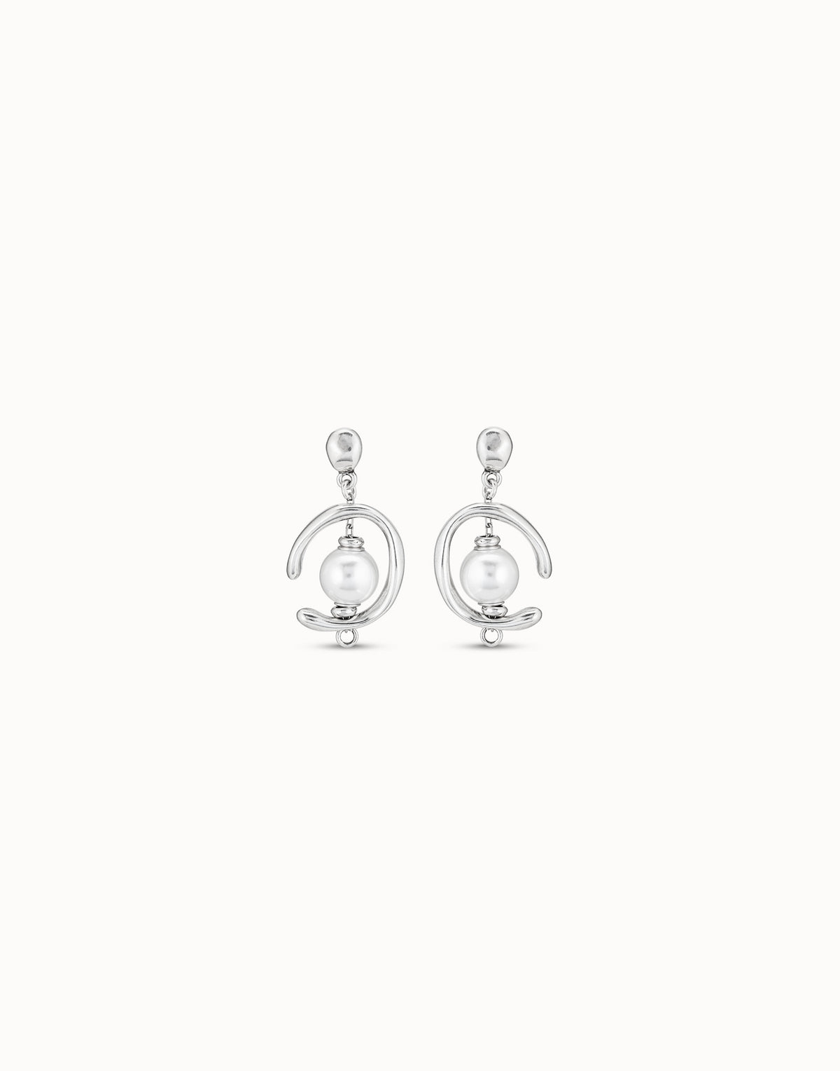Inorbit - Drop earrings with pearl - Silver