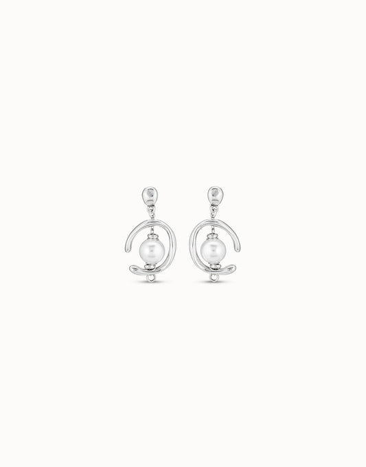 Inorbit - Drop earrings with pearl - Silver