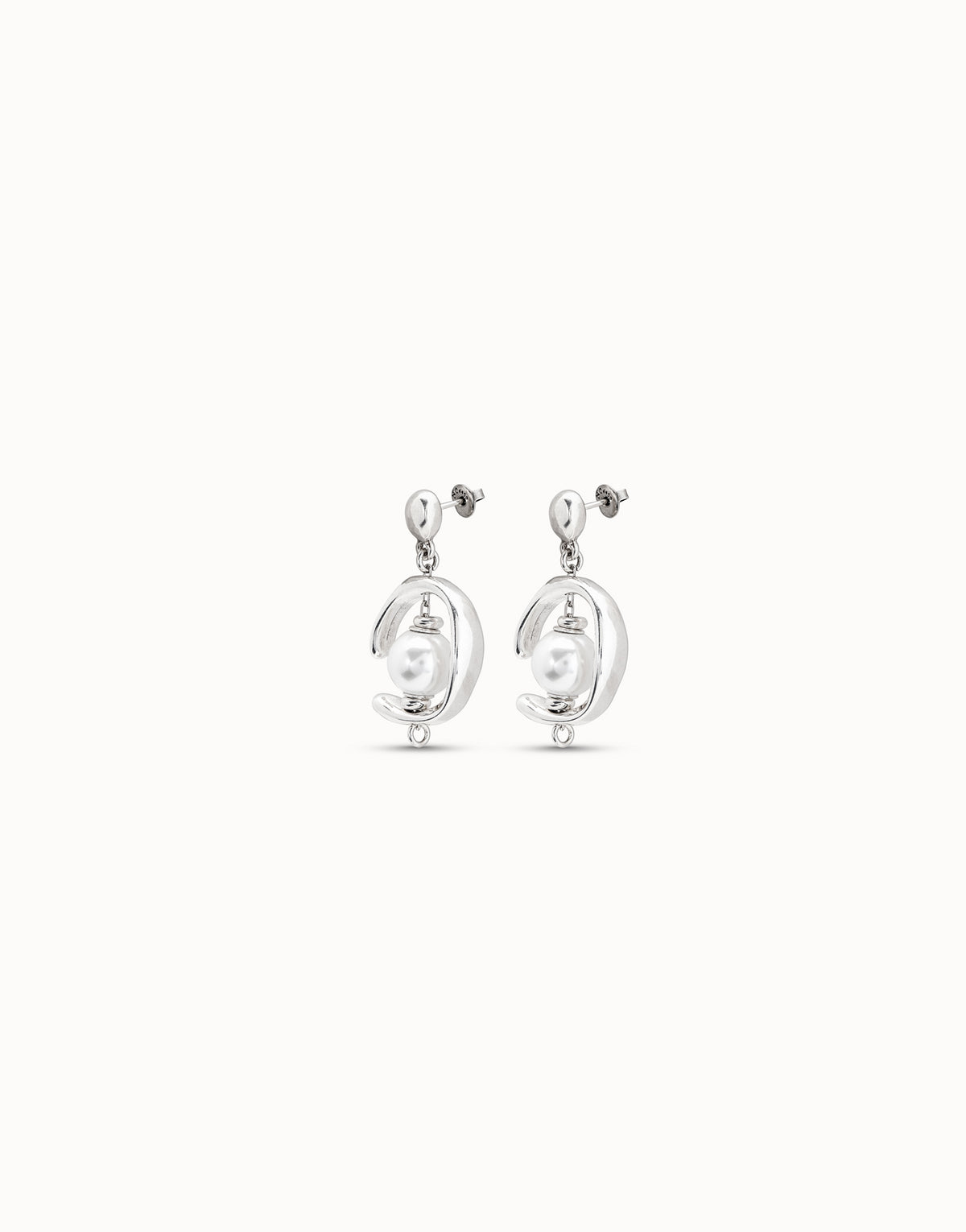 Inorbit - Drop earrings with pearl - Silver