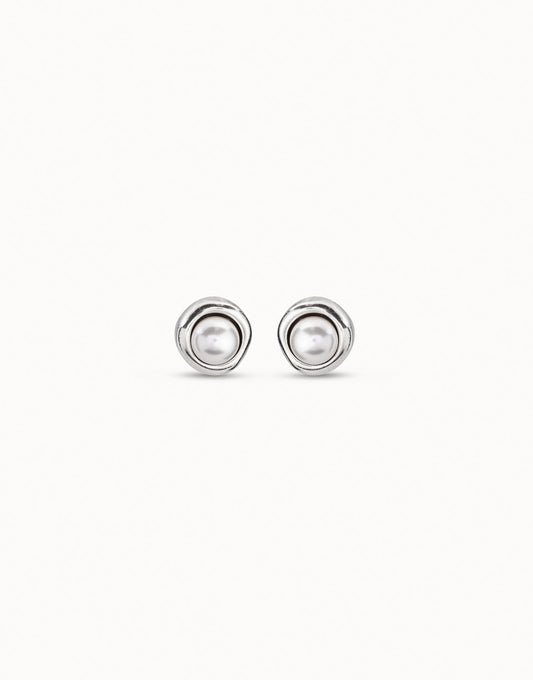 Ego - Stud earrings with pearl - Silver