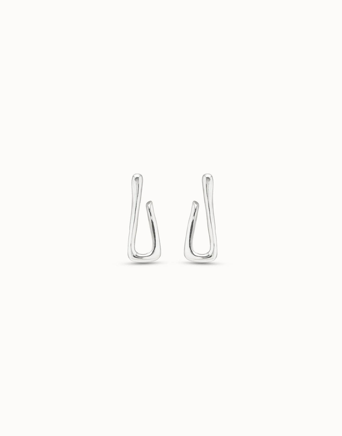 For U - Link shaped hoop earrings - Silver