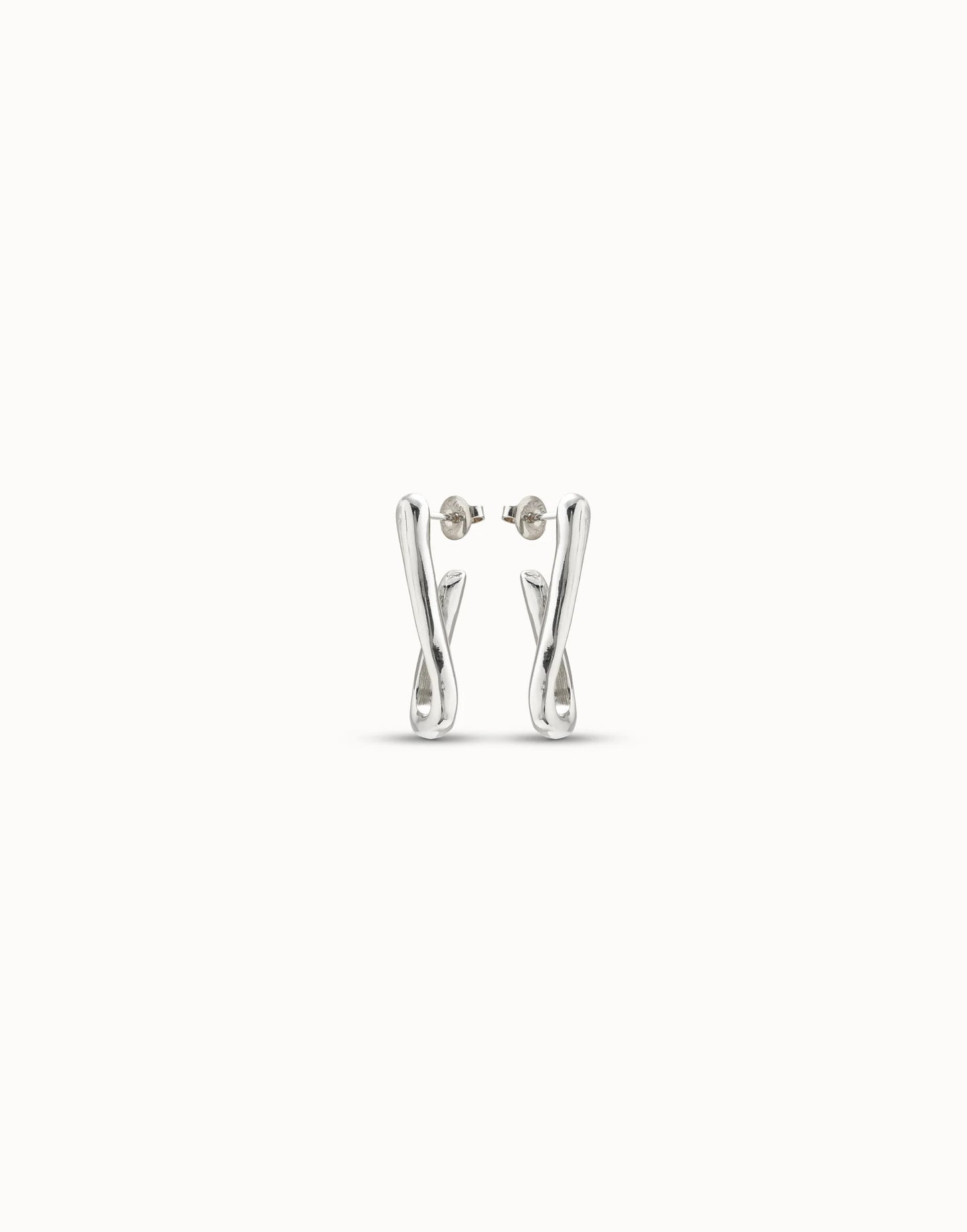 For U - Link shaped hoop earrings - Silver