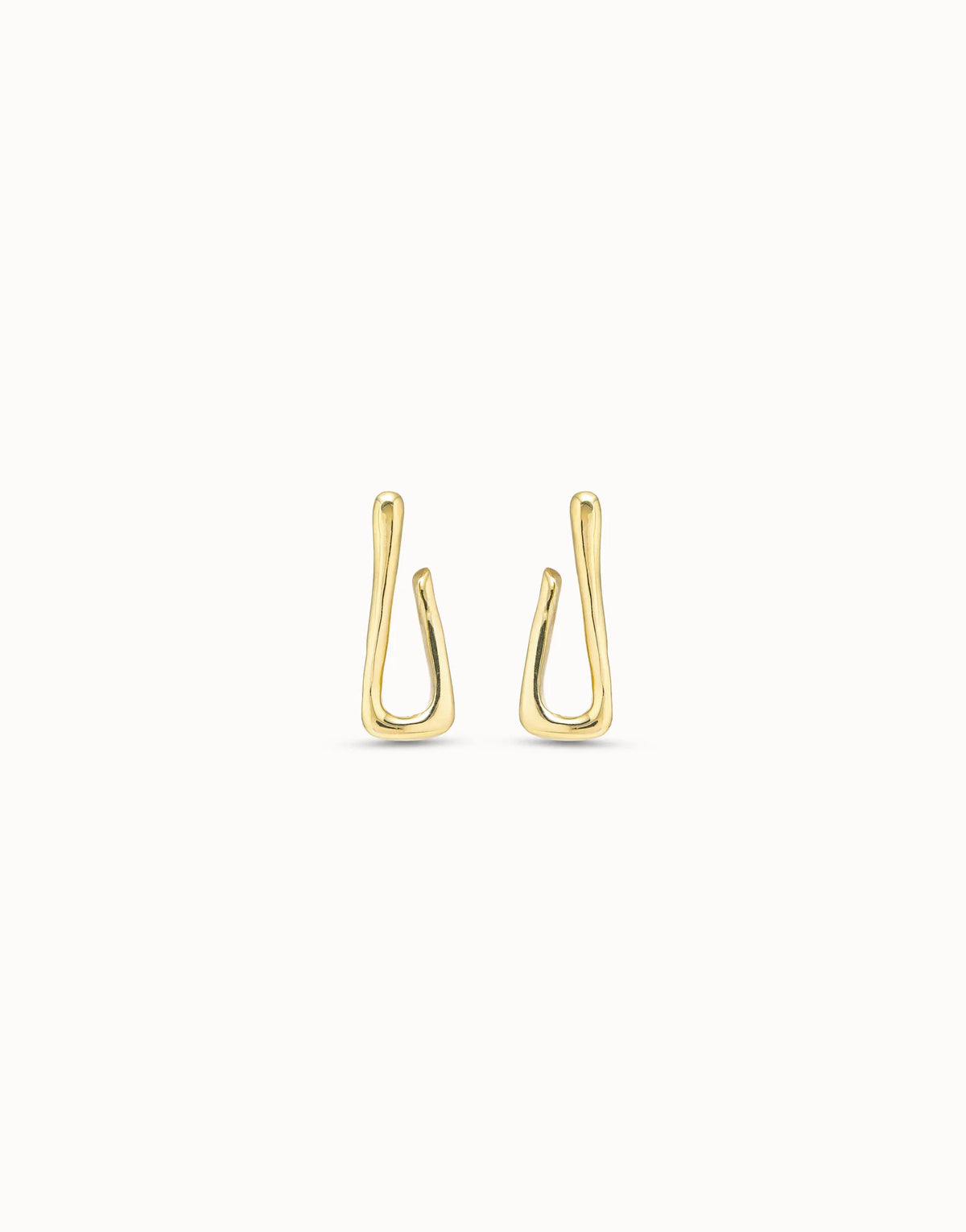 For U - Link shaped hoop earrings - Gold