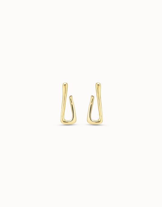 For U - Link shaped hoop earrings - Gold