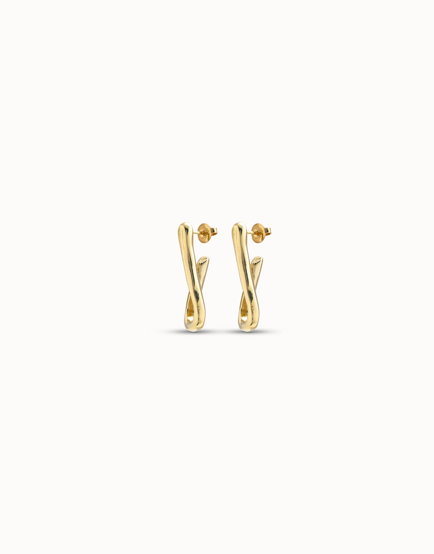 For U - Link shaped hoop earrings - Gold
