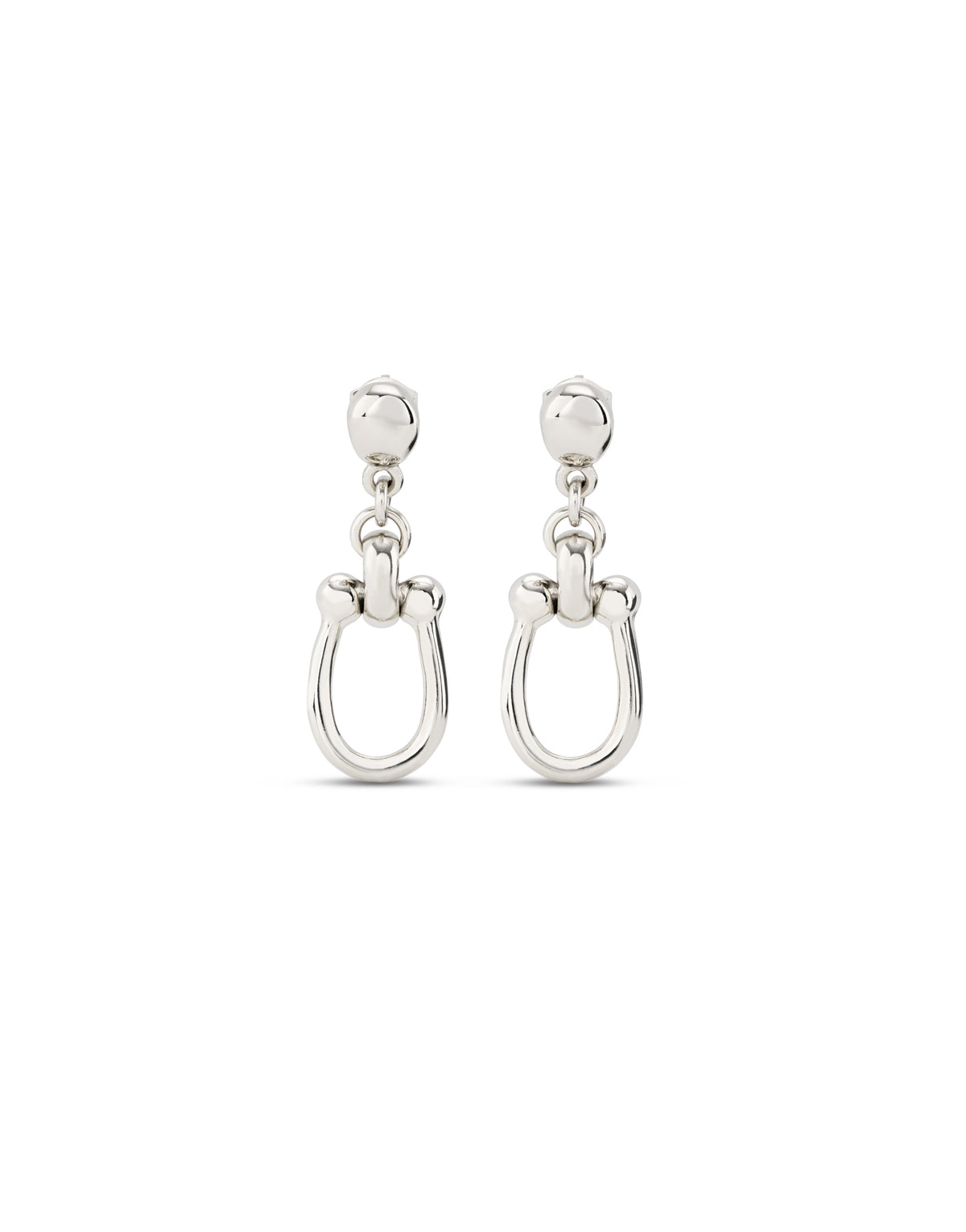 Serotonin - Drop earrings with medium sized link - Silver