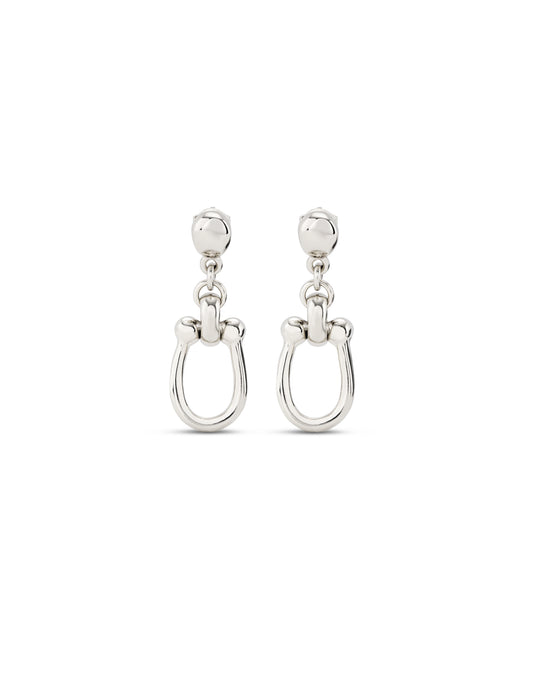 Serotonin - Drop earrings with medium sized link - Silver