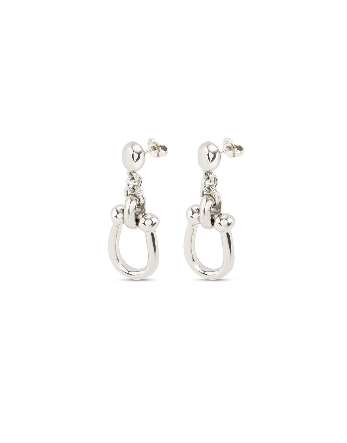 Serotonin - Drop earrings with medium sized link - Silver