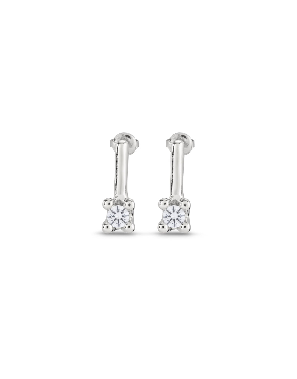 Divine - Drop earrings with white cubic zirconia - Silver
