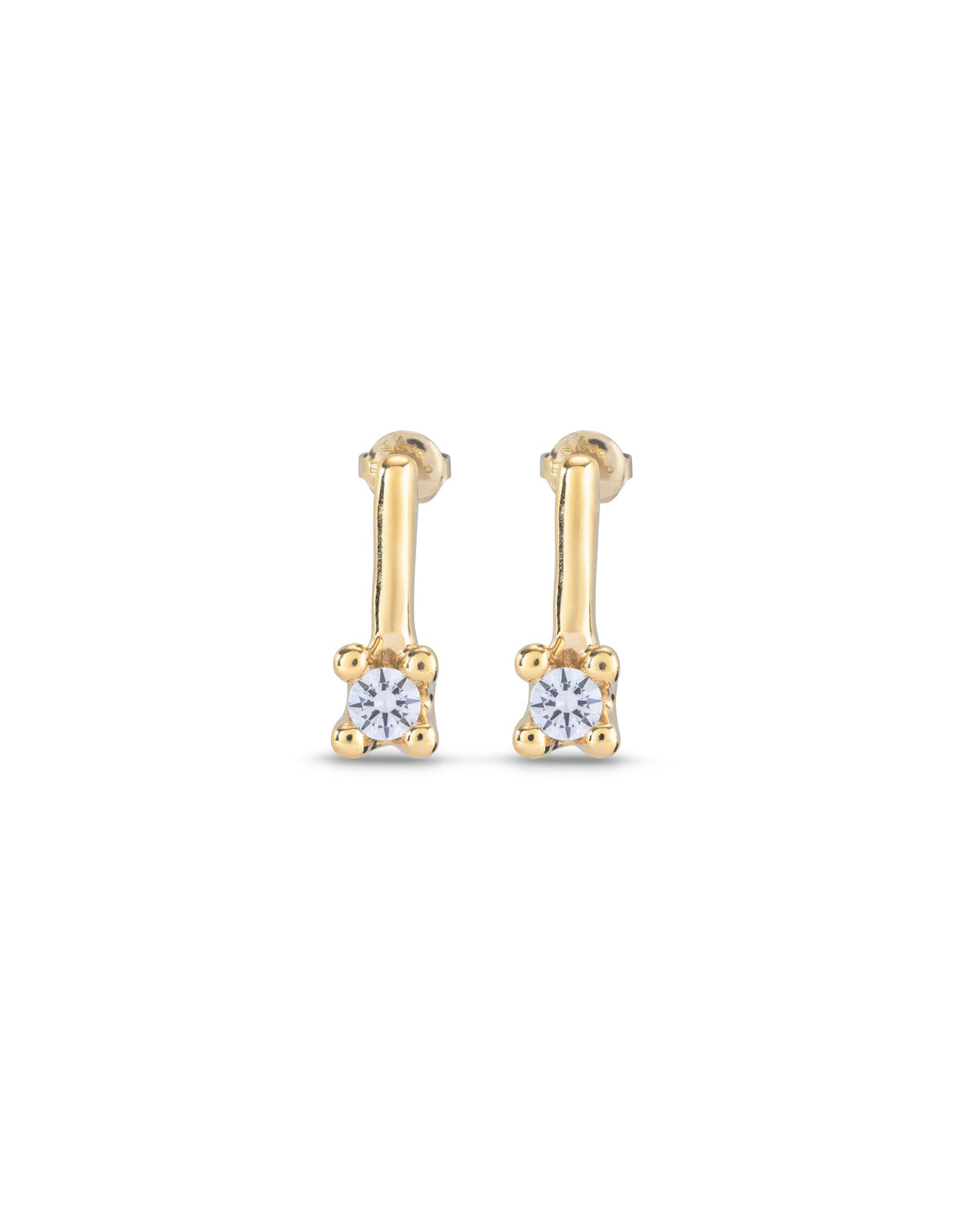 Divine - Drop earrings with white cubic zirconia - Gold