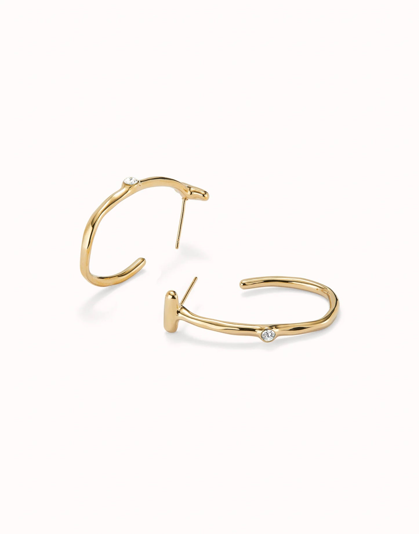 Ser Indomable - Hoop earrings with white topaz - Gold