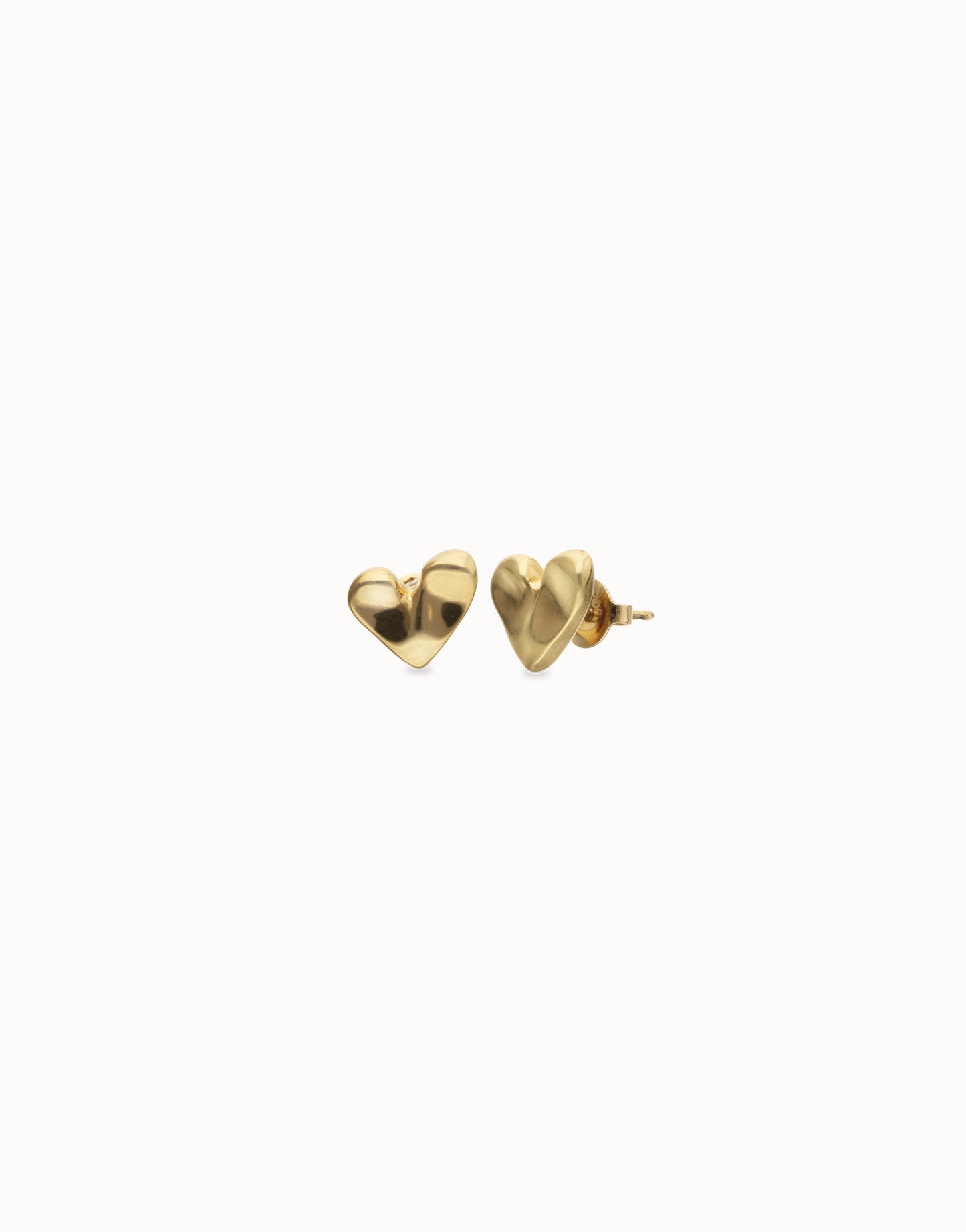 Heart piercing stud earrings - Gold