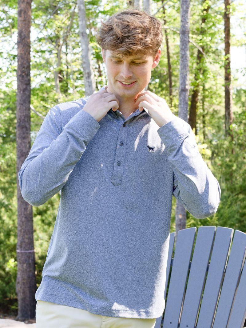 Men's Long Sleeve Polo - Slate