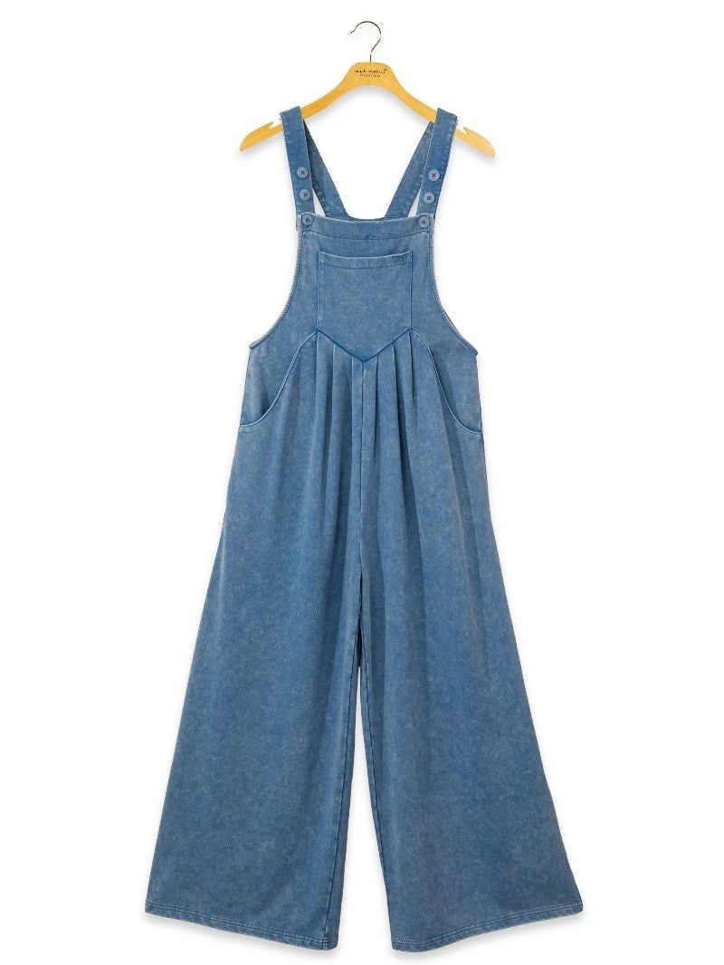 Mineral Wash Overalls - Blue