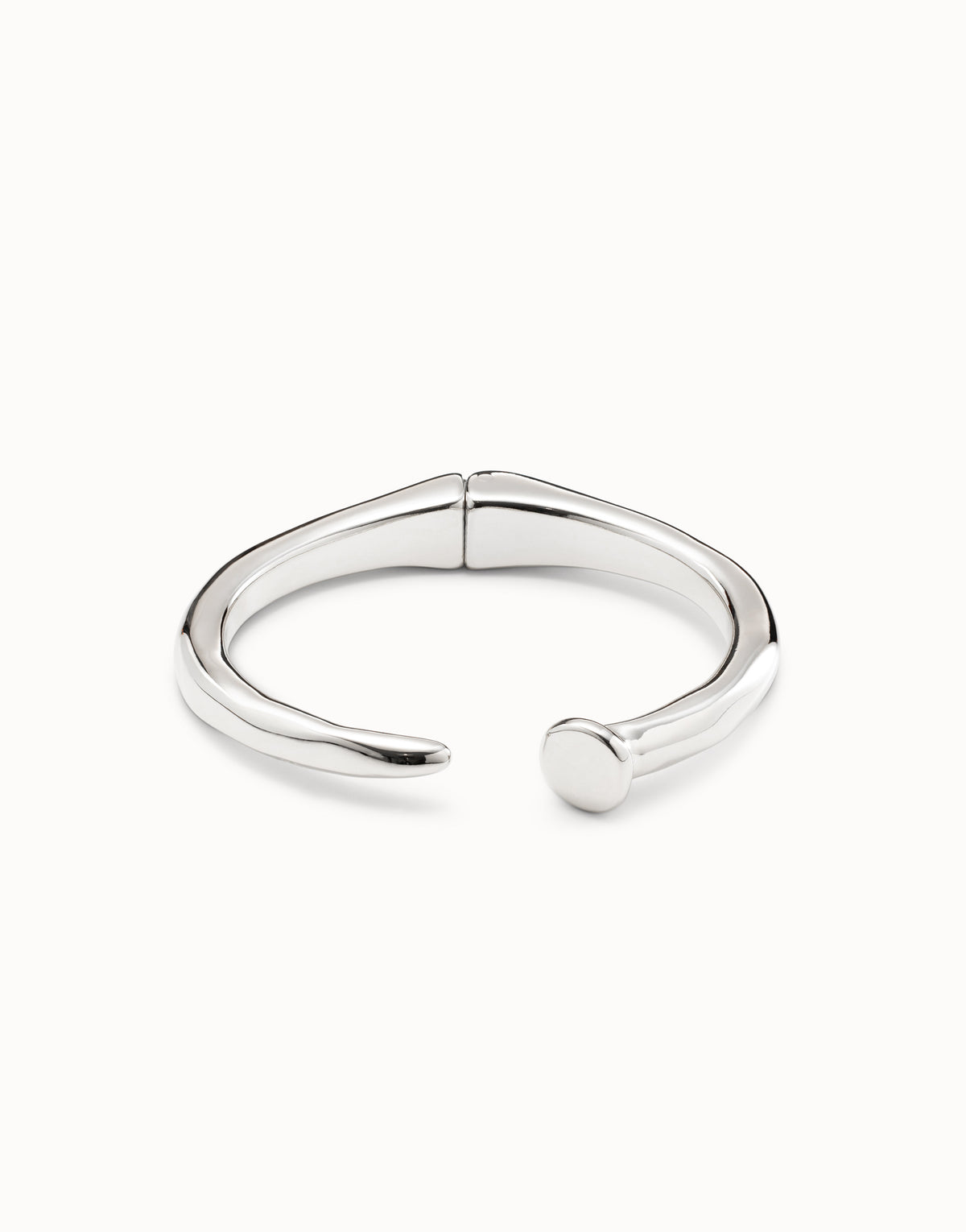 Nail shaped bangle bracelet - Silver