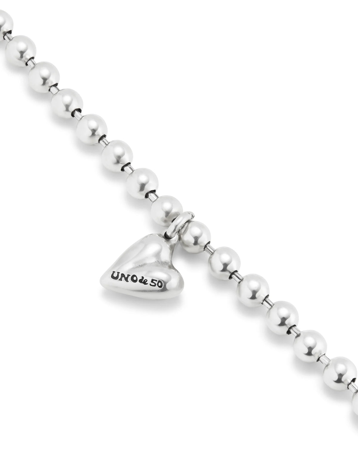 Cupido - Beaded bracelet with a heart charm - Silver