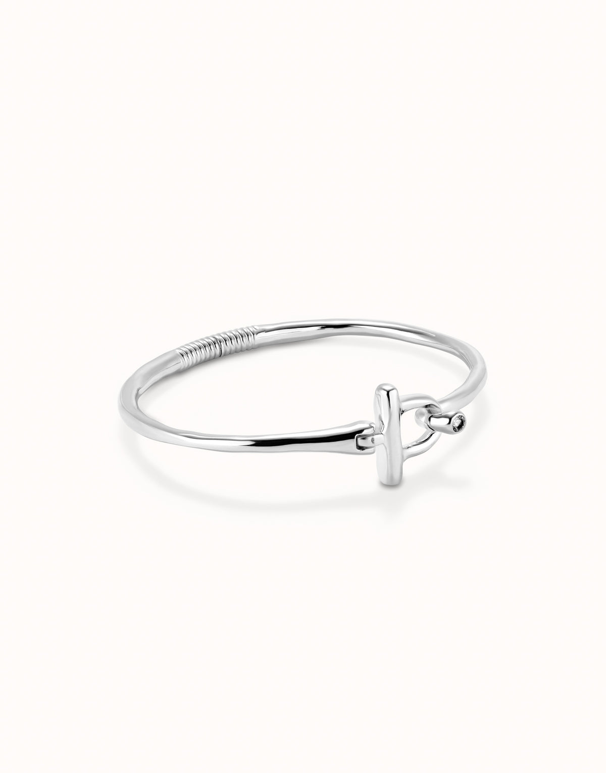 Ser indomable - Bangle bracelet with white topaz - Silver