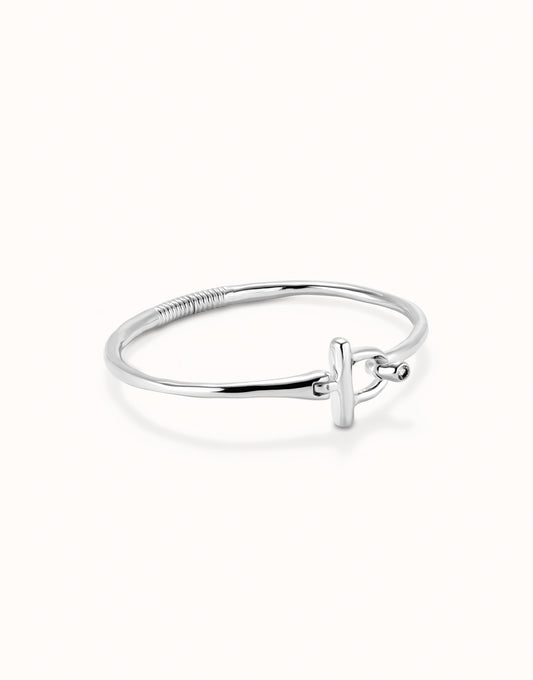 Ser indomable - Bangle bracelet with white topaz - Silver